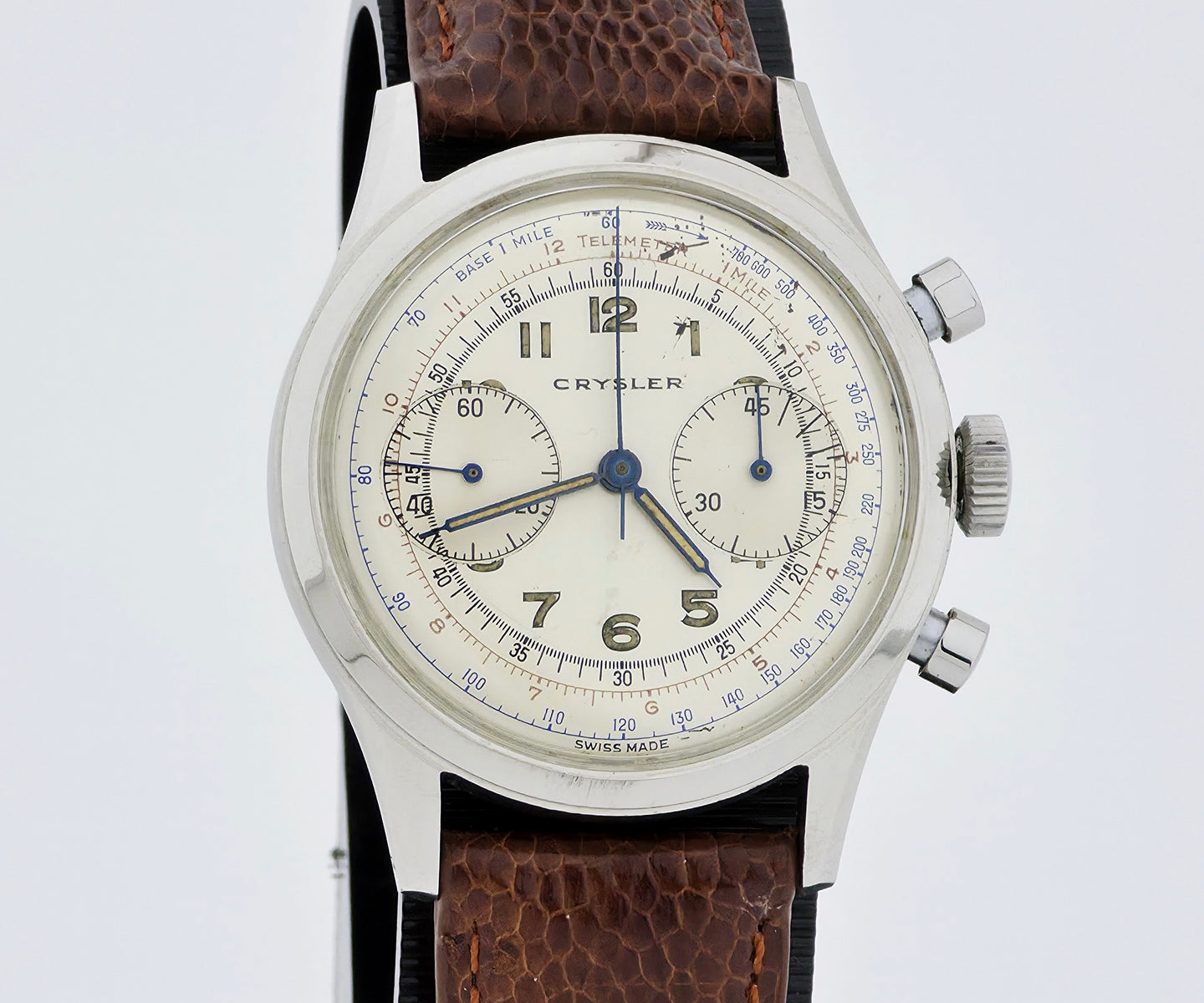 1940s Vintage CRYSLER & Co chronograph mechanical, Venus 175 Steel case 38mm