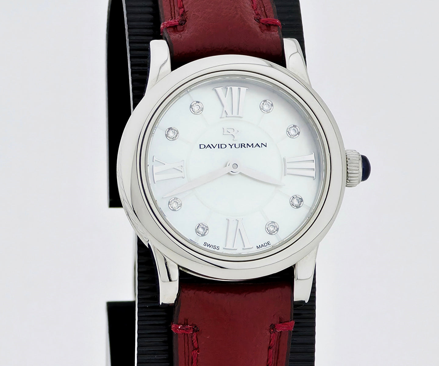 Ladies David Yurman Classic T717-S Quartz, 30mm Steel case, Pearl & diamond dial