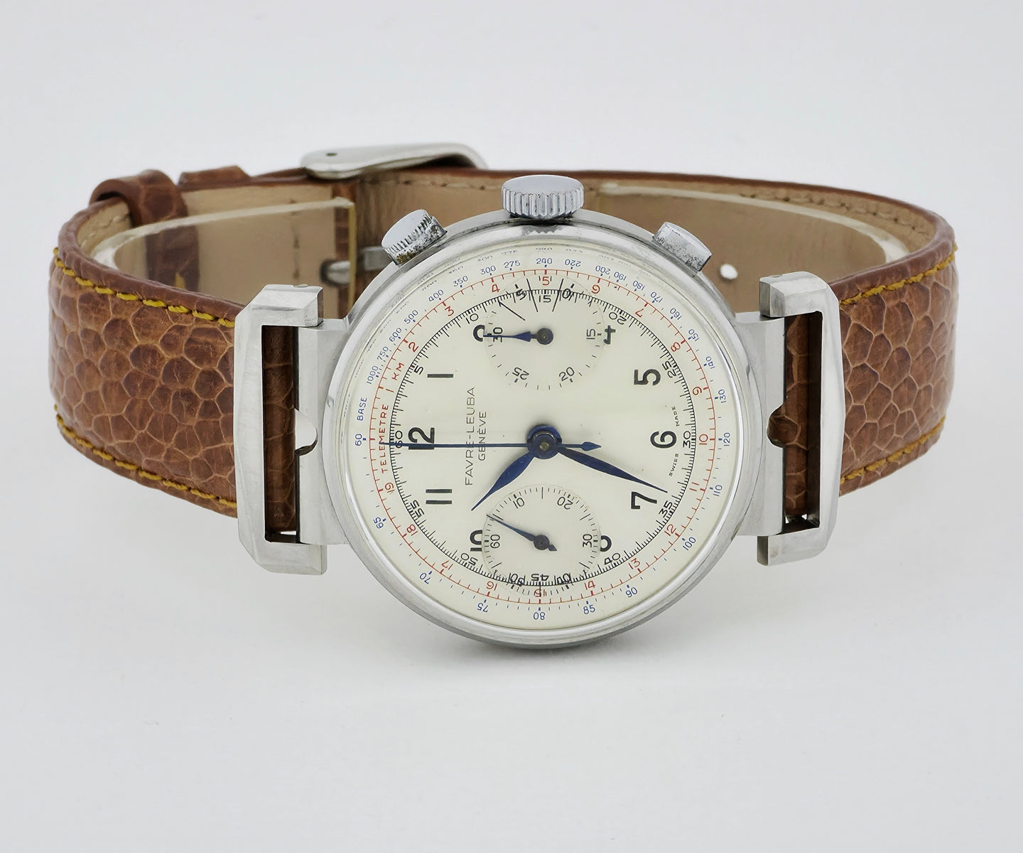 1940s Favre-Leuba Chronograph mechanical Cal.22 Stainless steel case 36mm