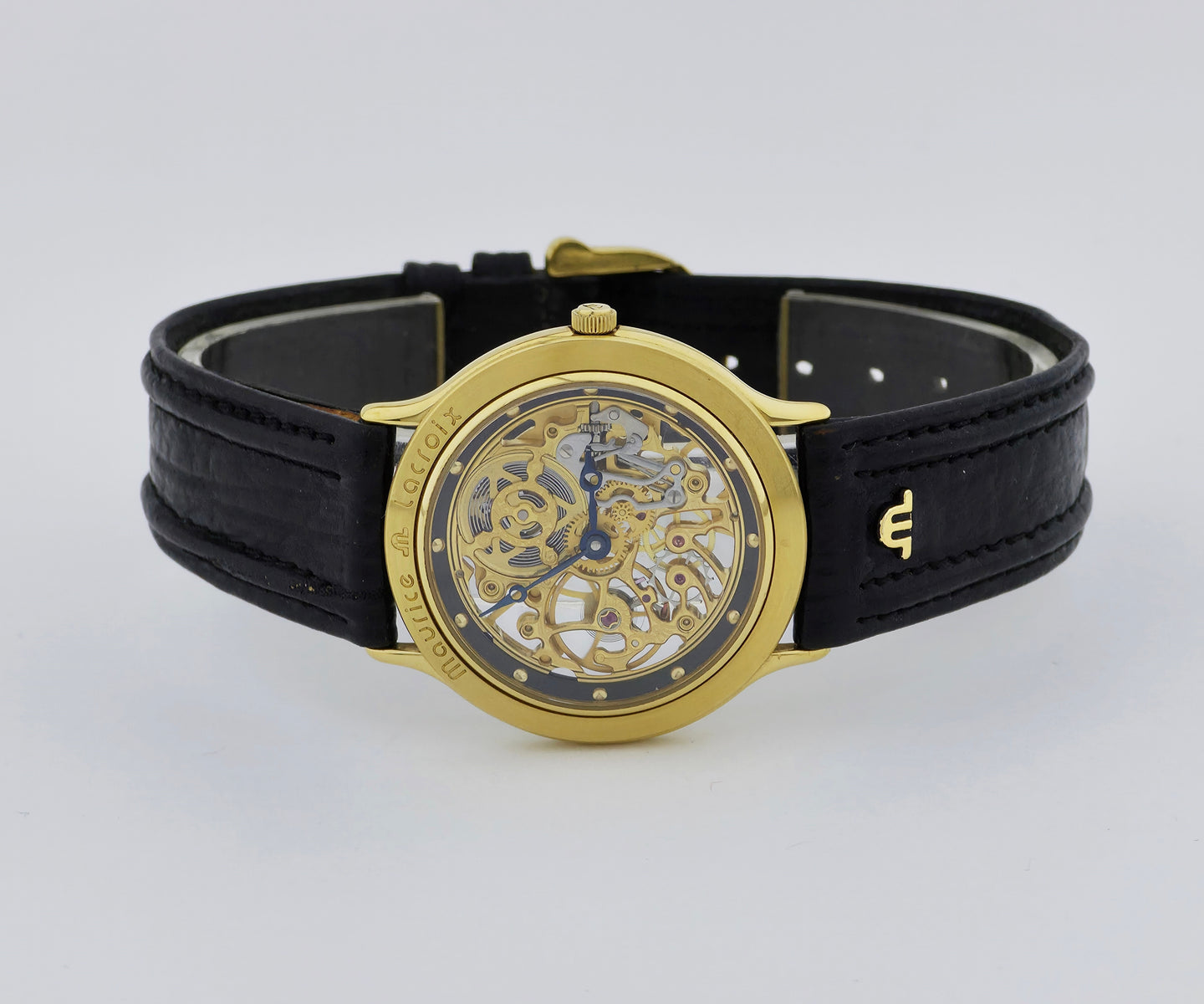 Rare Maurice Lacroix Skeleton mechanical, Gold plated Unisex watch Ref: 12988