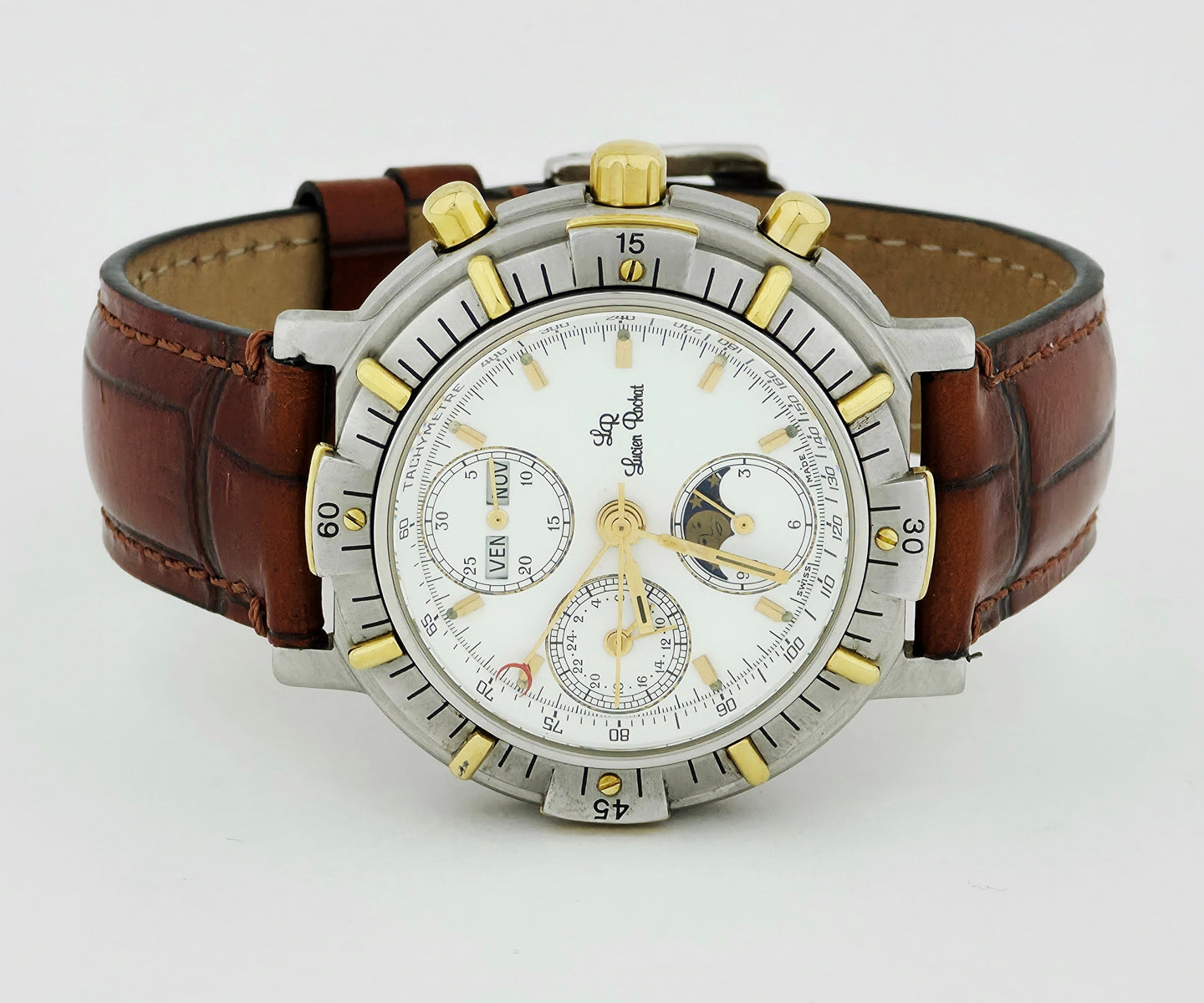Lucien Rochat chrono automatic 7751 Full calendar, Moonphase. Steel & 18k Gold 42mm