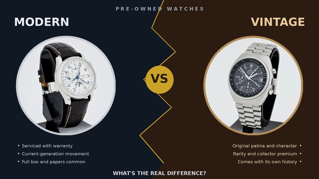 Pre-Owned Modern Vs Vintage Watch Difference: What's Real?