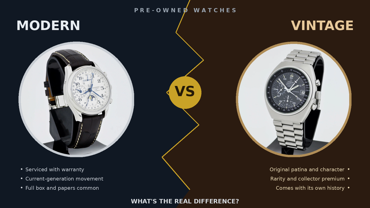 Pre-Owned Modern Vs Vintage Watch Difference: What's Real?