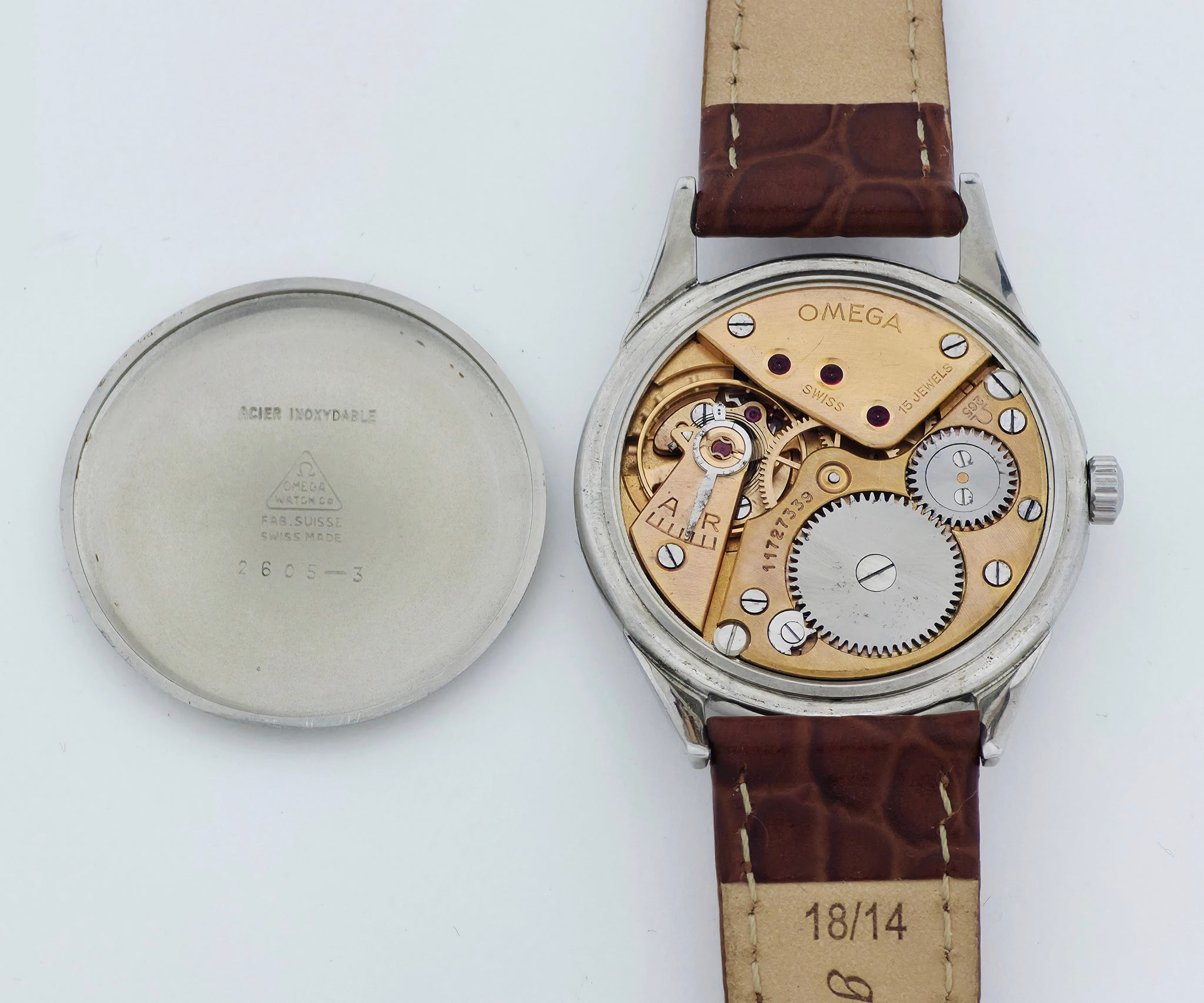 Vintage OMEGA mechanical Cal.265 Stainless steel 35.5mm Men's watch Ref: 2605-3