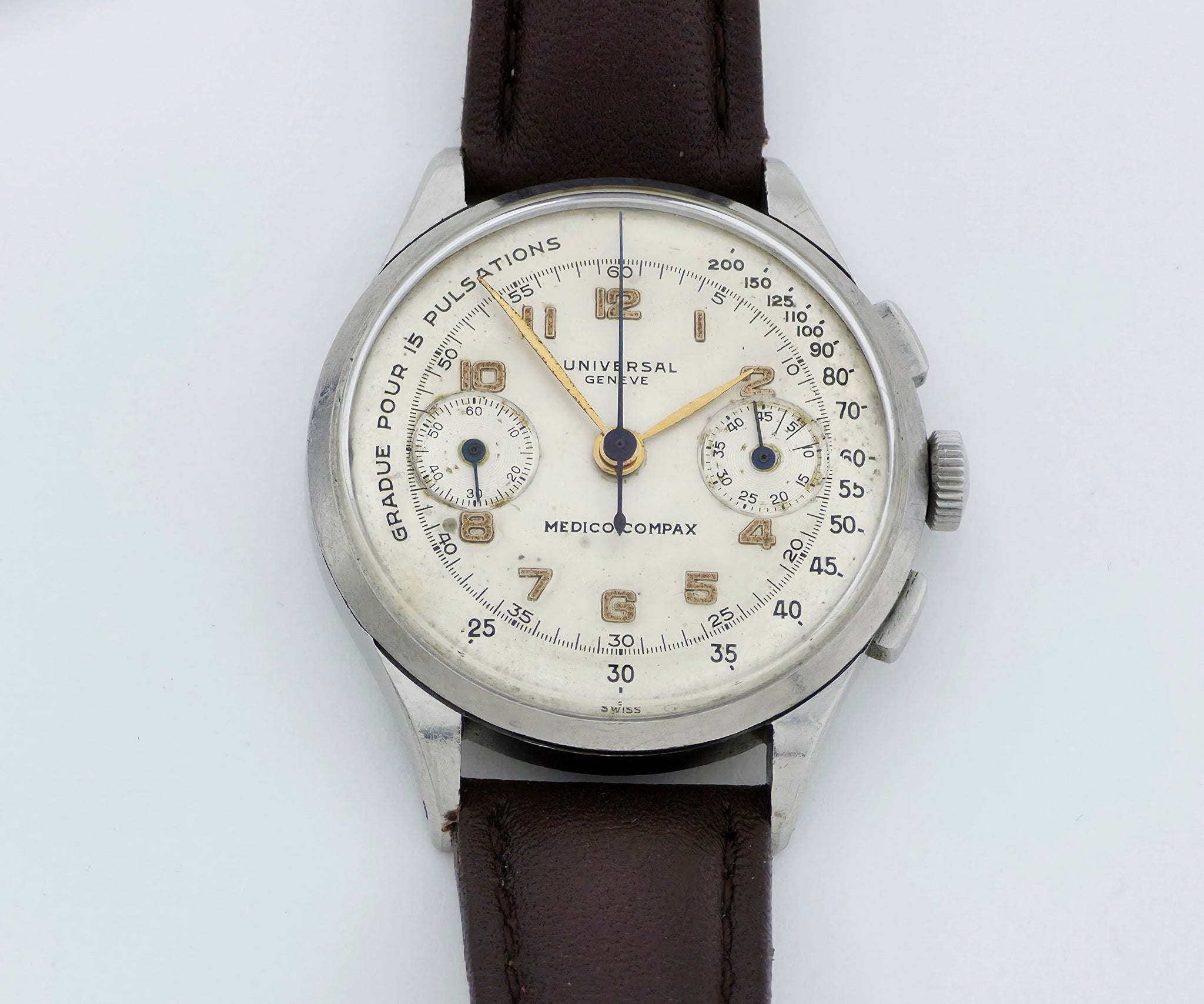 Vintage Unversal Geneve MEDICO-COMPAX chronograph Cal.285 Steel 35mm Ref: 22420