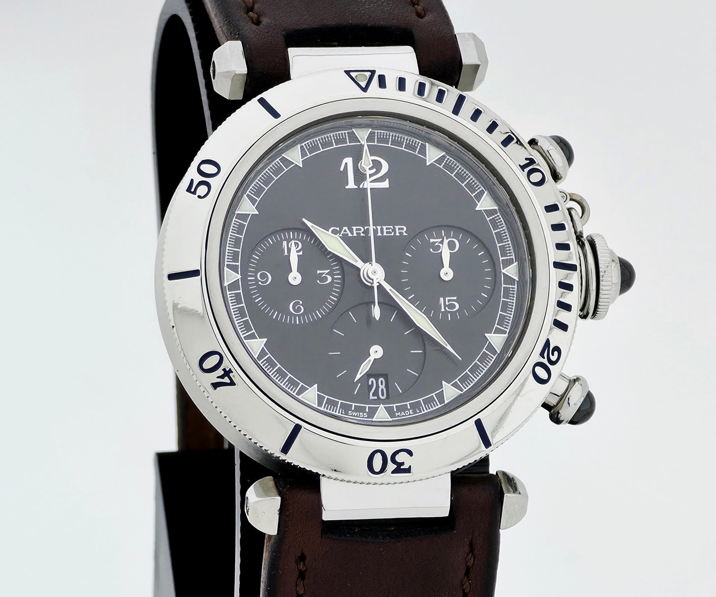 Cartier Pasha Chronograph Automatic Cal. 205 Steel case 38mm Ref: 2113
