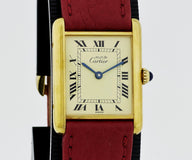 Cartier Tank Vermeil Quartz, 925 Silver & Gold plated Unisex watch Ref: 590005