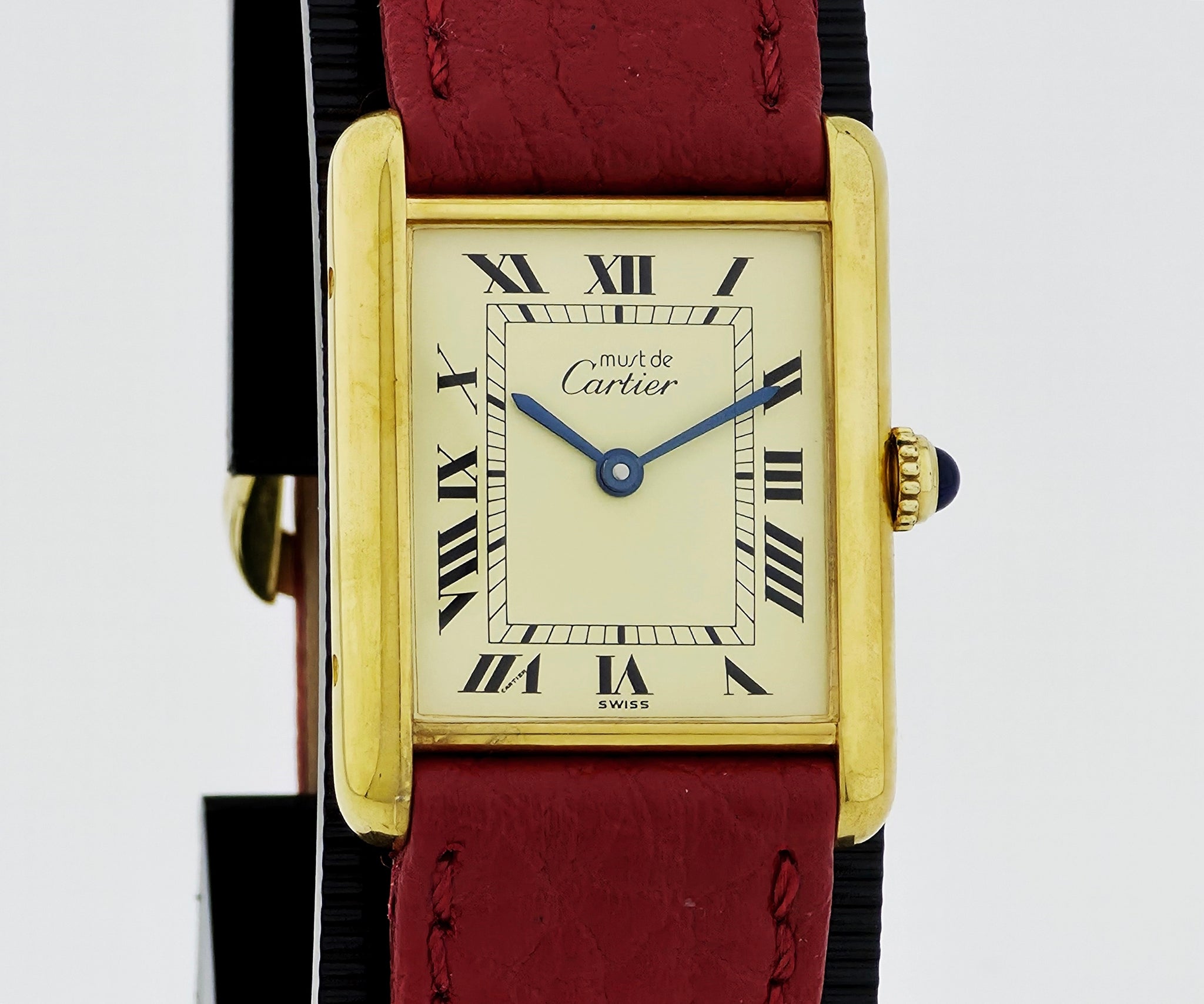 Cartier Tank Vermeil Quartz, 925 Silver & Gold plated Unisex watch Ref: 590005