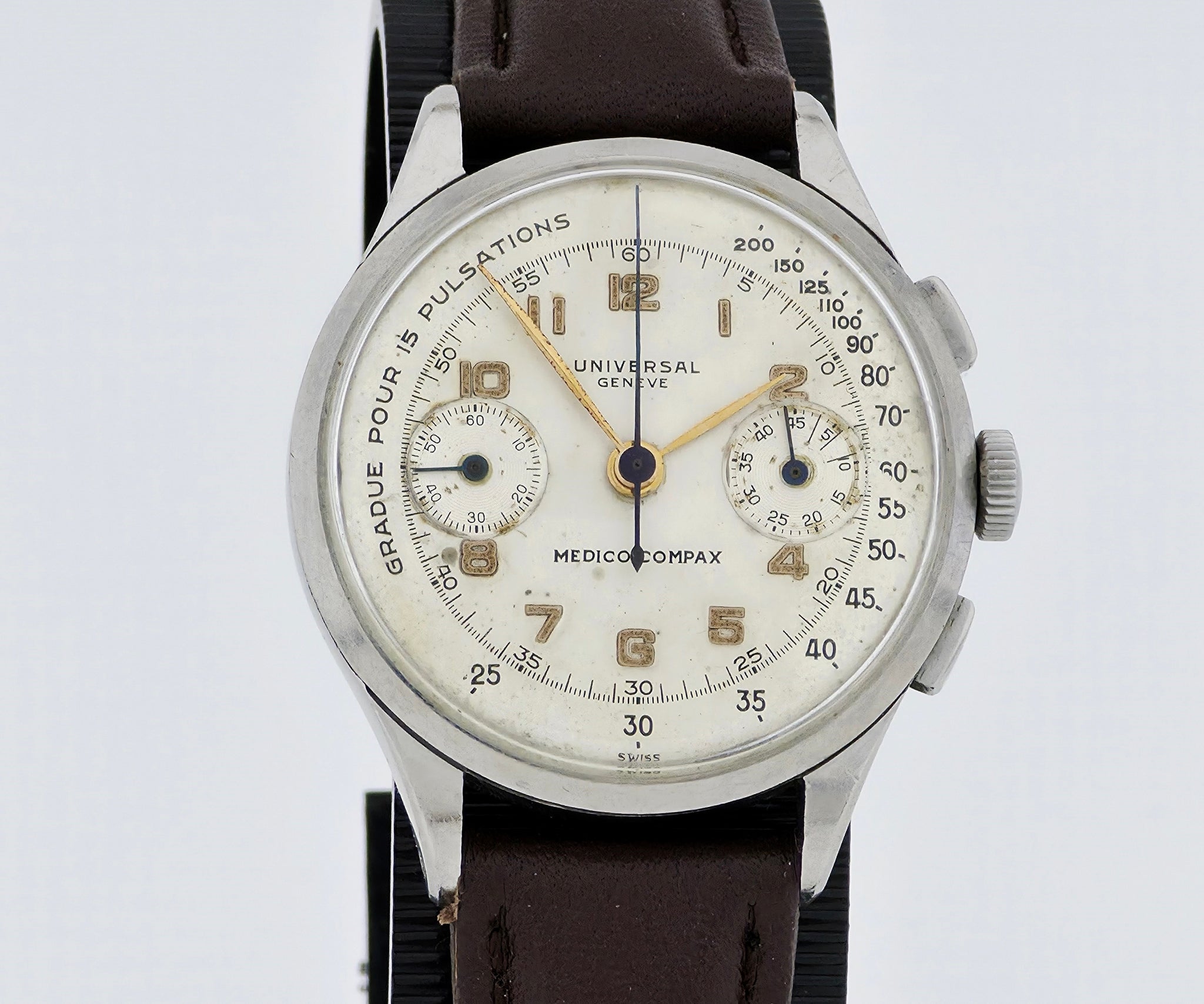 Vintage Unversal Geneve MEDICO-COMPAX chronograph Cal.285 Steel 35mm Ref: 22420