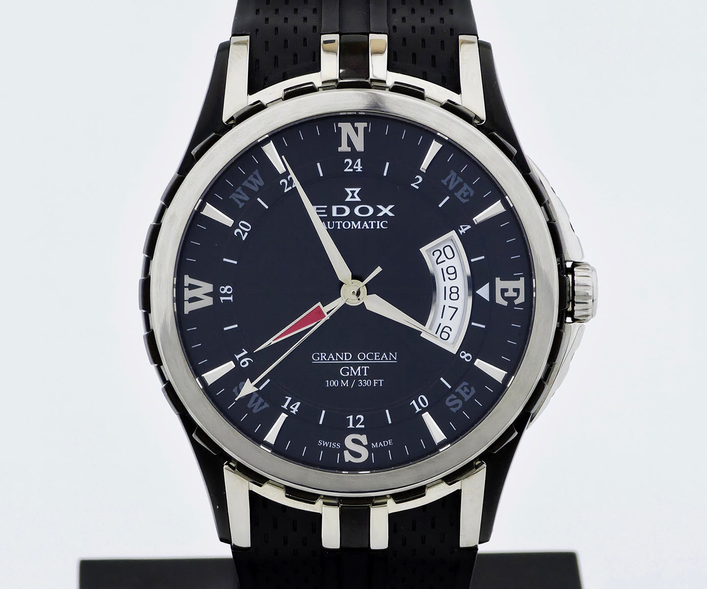 EDOX Grand Ocean GMT Automatic, 45mm Steel Men's Watch Ref: 93004