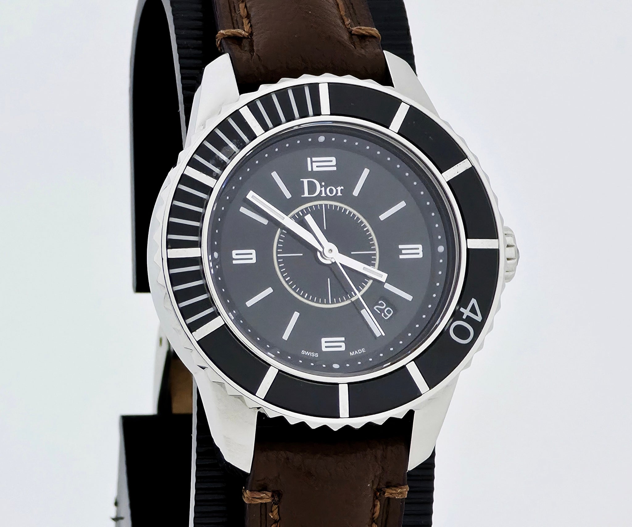 Christian Dior Christal Black Unisex Watch 34mm steel case Ref: CD11311F