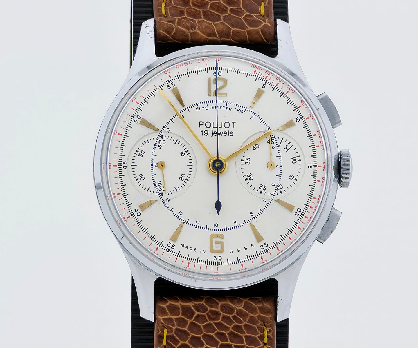 Vintage Poljot Strela Chronograph mechanical Cal. 3017 USSR Soviet Watch