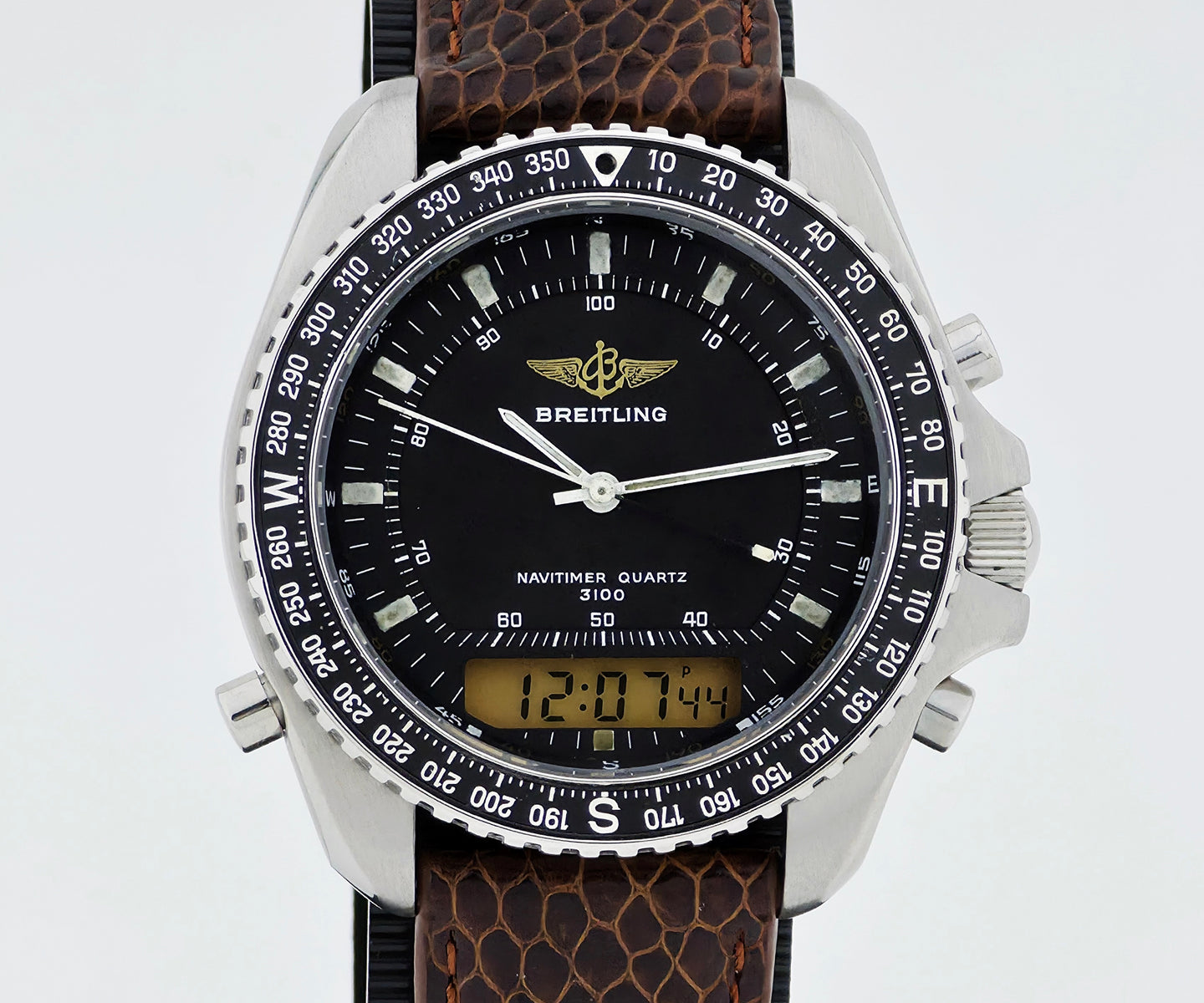 Vintage BREITLING Navitimer Pluton 3100 Ref: 80191 Steel 41.5mm Quartz Men's Watch