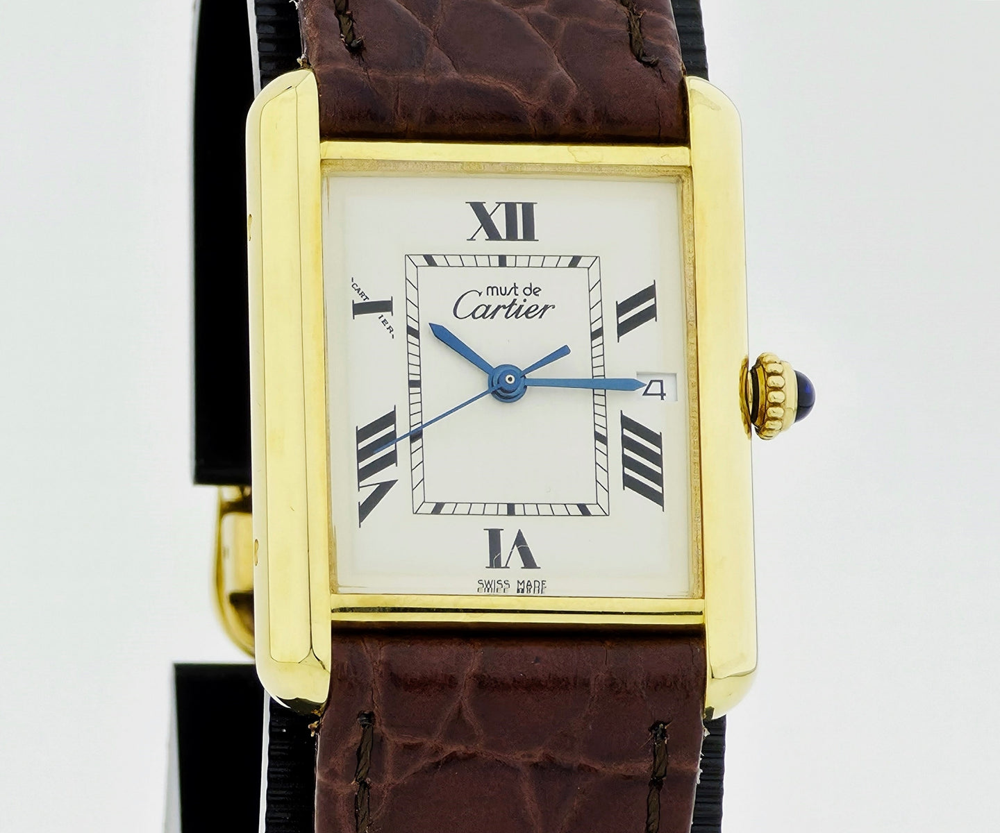 Cartier Must-de Tank Louis Quartz, 925 Silver & Gold Plated Unisex watch Ref: 2413