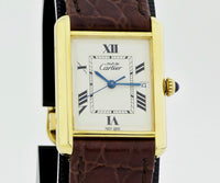 Cartier Must-de Tank Louis Quartz, 925 Silver & Gold Plated Unisex watch Ref: 2413