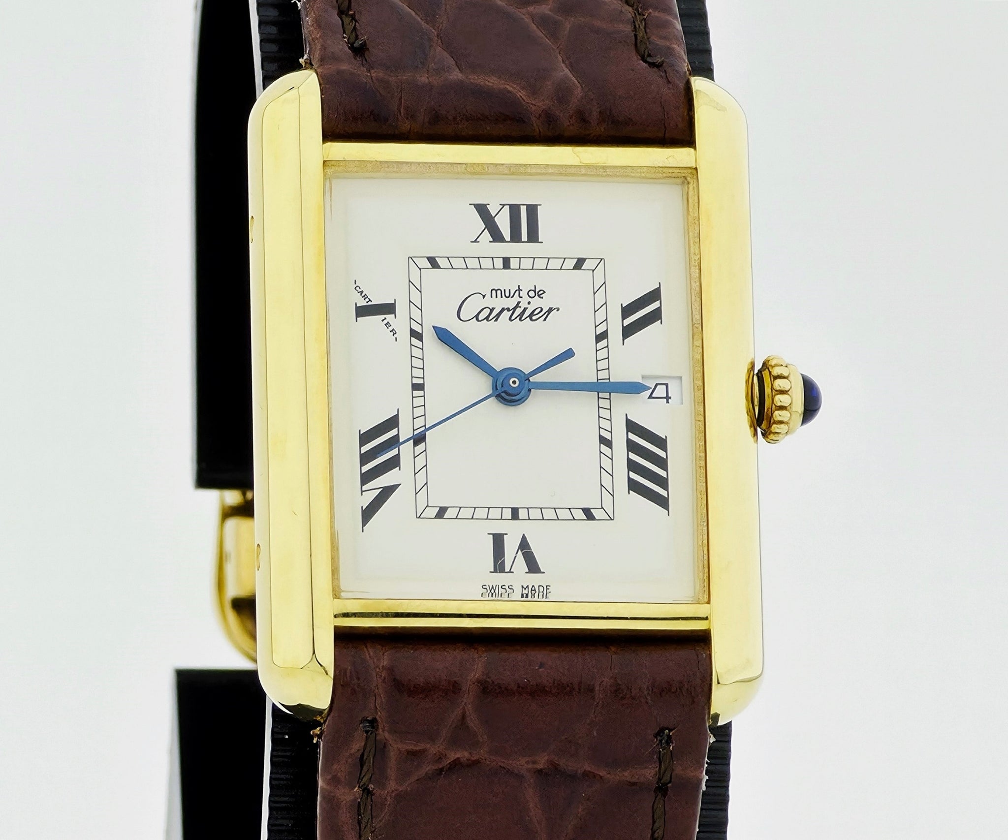 Cartier Must-de Tank Louis Quartz, 925 Silver & Gold Plated Unisex watch Ref: 2413