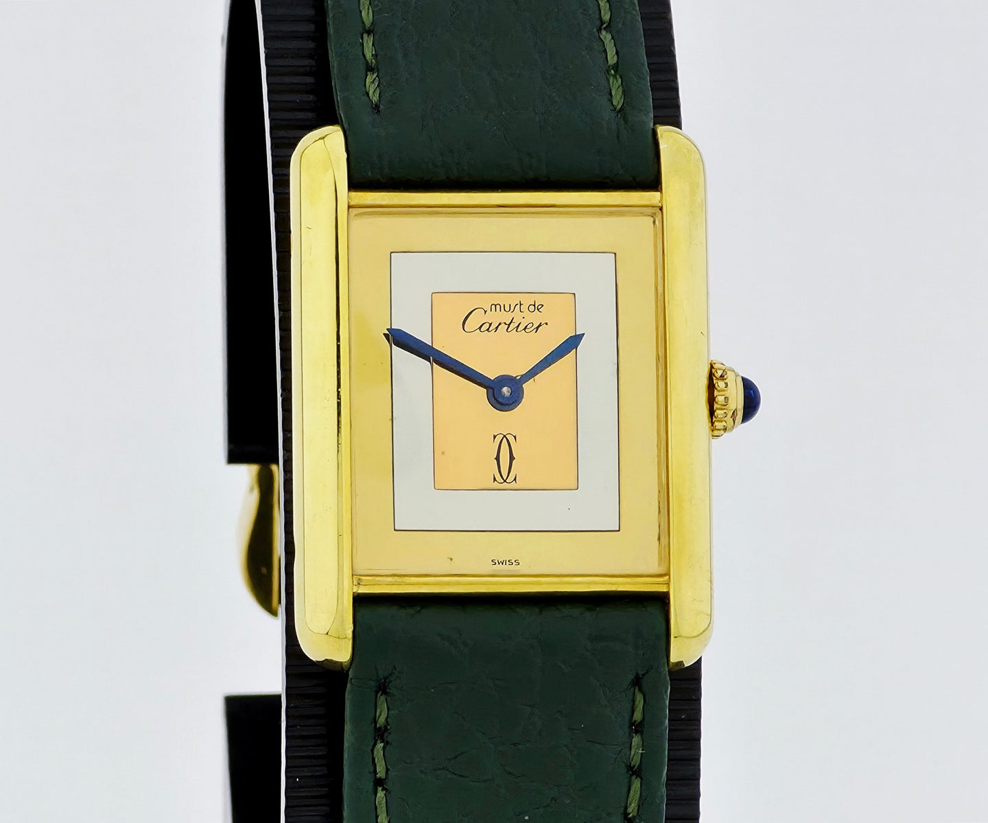 Vintage Cartier Must De Tank Mechanical 925 silver & Gold plated Unisex watch