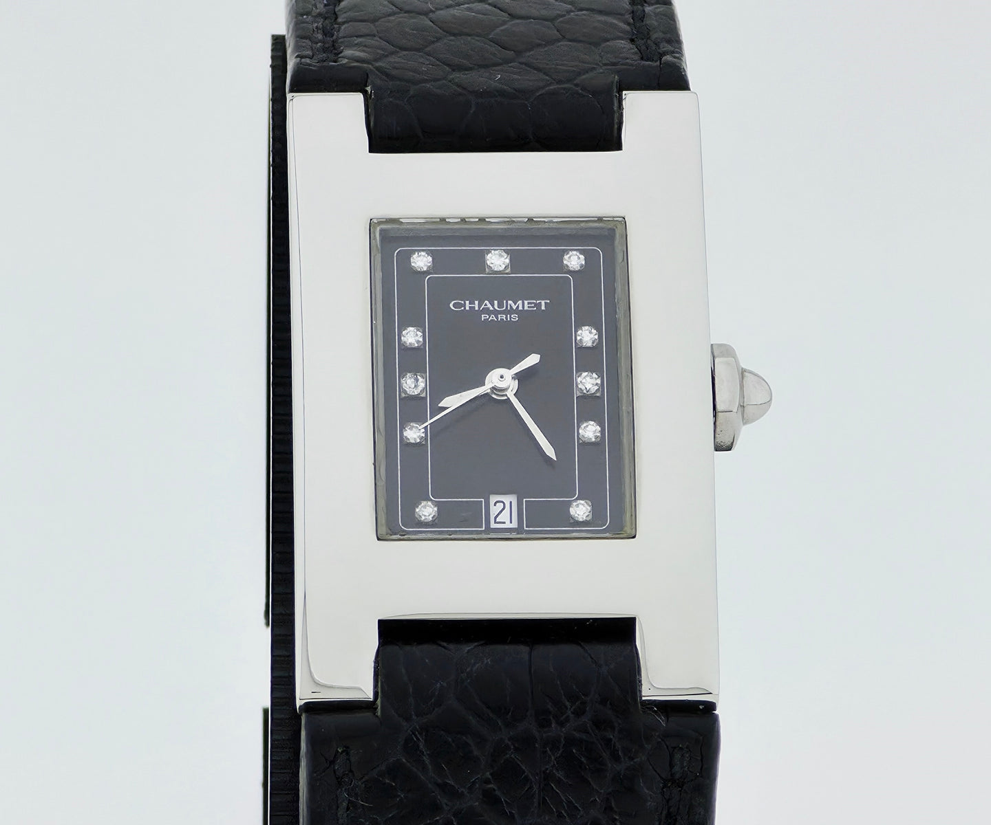 Chaumet Style Paris Quartz, Steel case  Diamond dial, Square women's watch