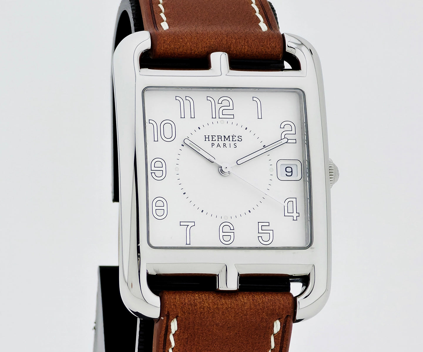 HERMES Cape Cod Quartz, 33mm Square Steel Men's Watch Ref: CC1.810