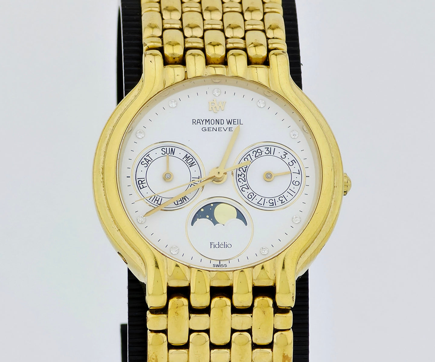 Raymond Weil Fidelio 2000 Quartz, Moon Phase 18K Gold Electroplated