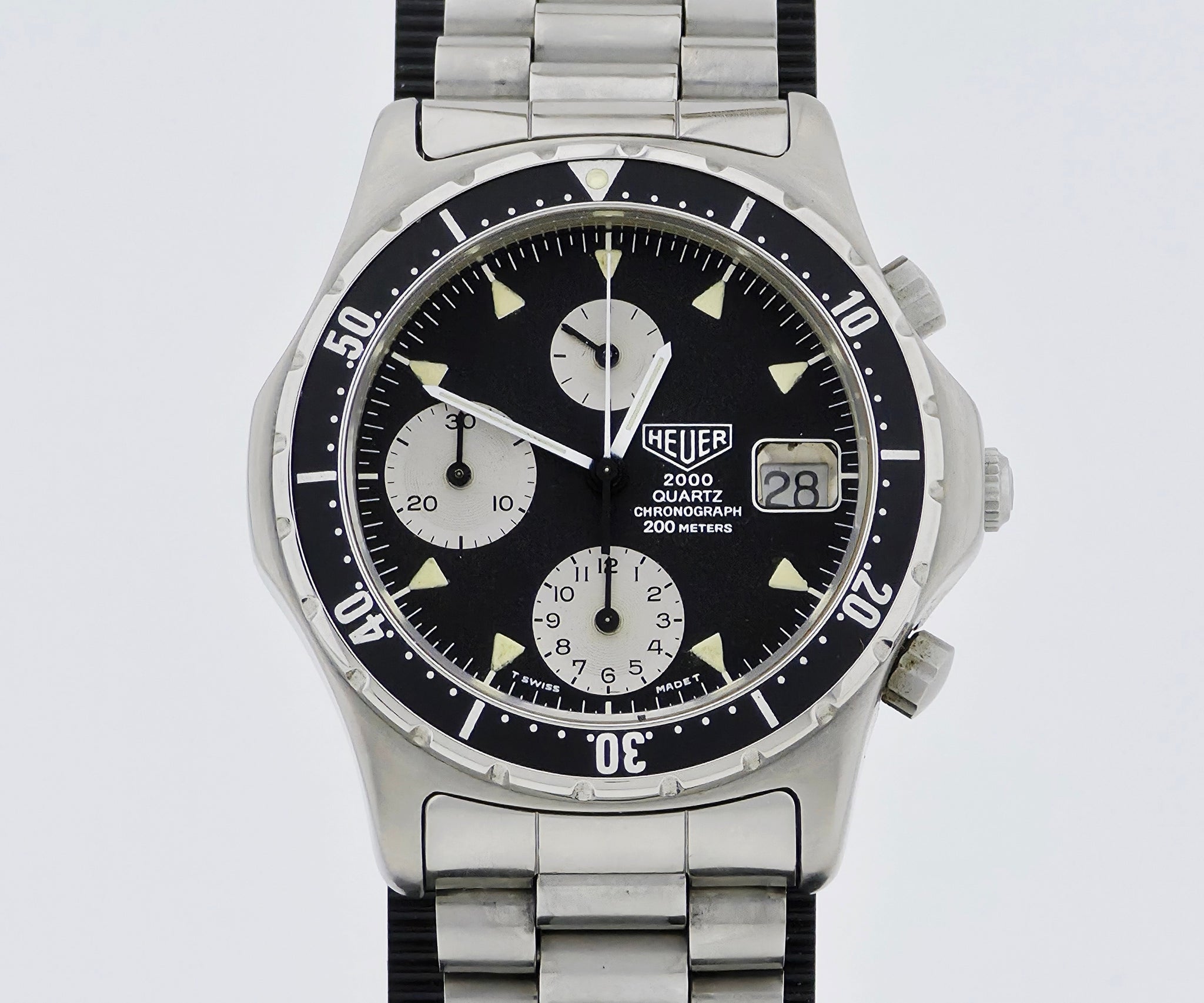 HEUER 2000 Series chronograph quartz, 38mm Steel case Ref: 273.006/ 1