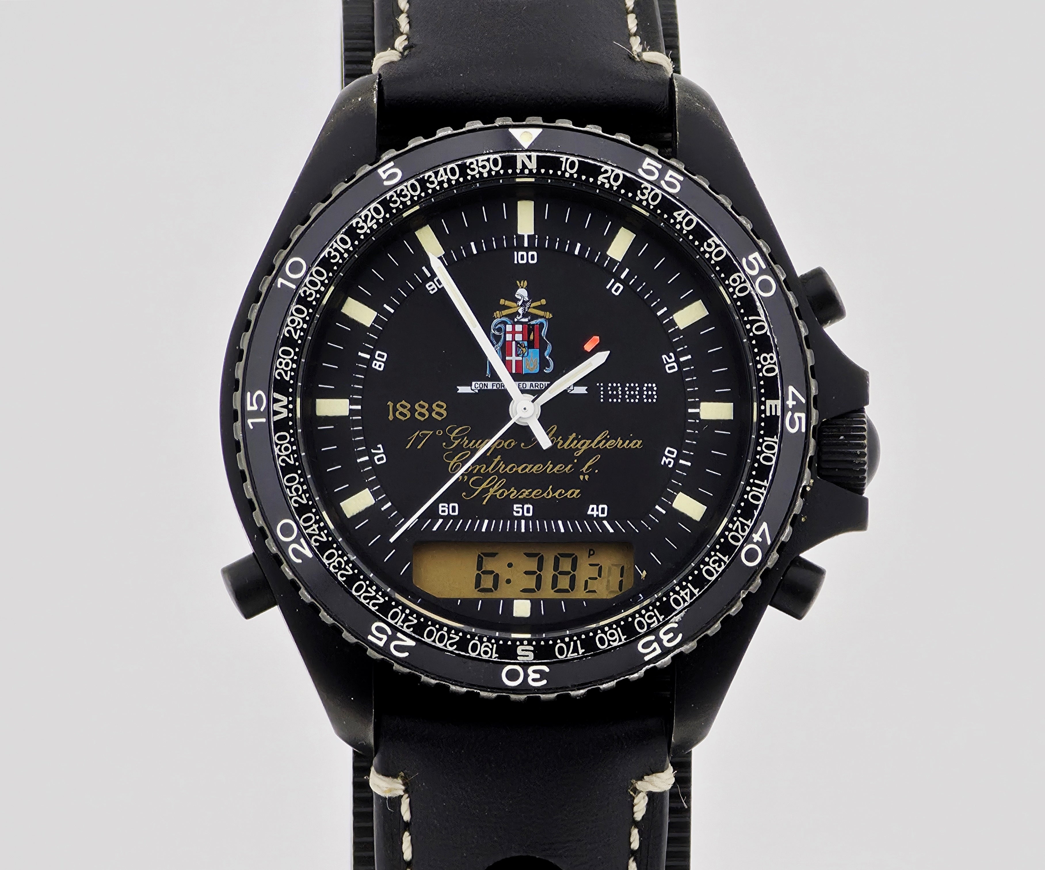 DPW Pluton Army Aviation Watch 1888-1988 Steel Black PVD plated