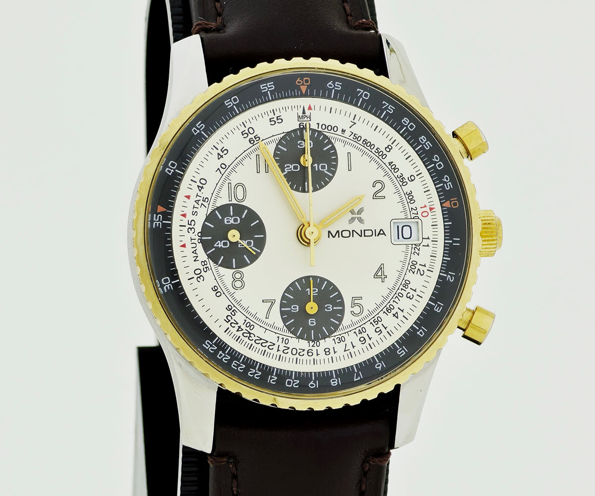 1990s MONDIA TopGun Chronograph automatic Cal. 7750 Two tone case 39mm Ref: 0165