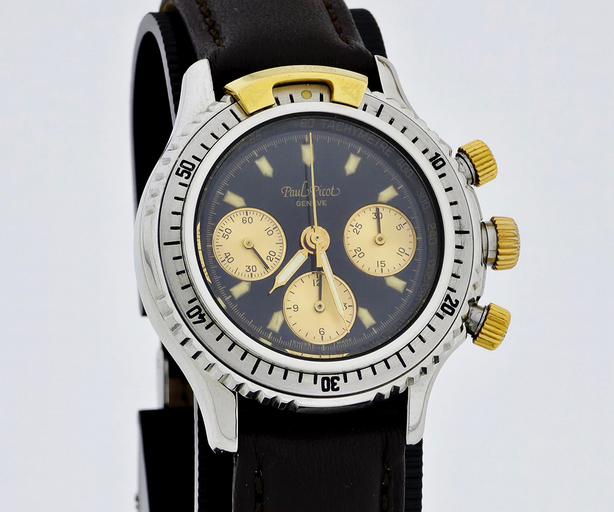 Paul Picot U-Boot Chronograph Mechanical Lemania Cal. 1873 Steel & 18k Gold 35mm