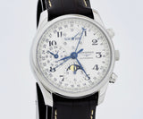 LONGINES master collection GMT chrono full calendar MoonPhase, 40mm Steel L2.673.4