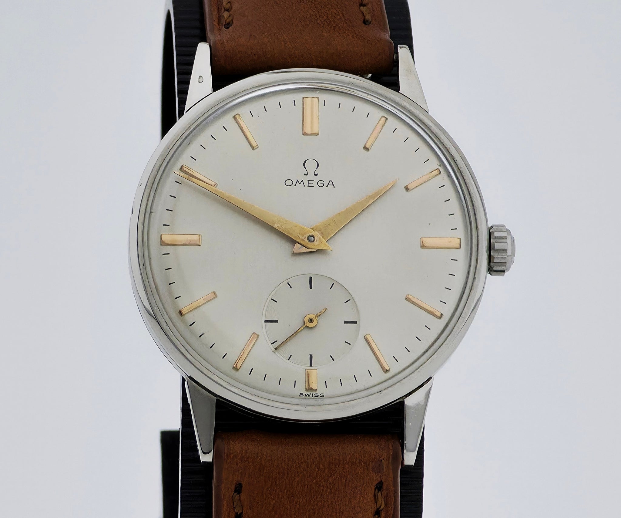 Vintage OMEGA mechanical Cal. 30 T2 PC 35mm Stainless Steel Men's watch Ref: 2271-1