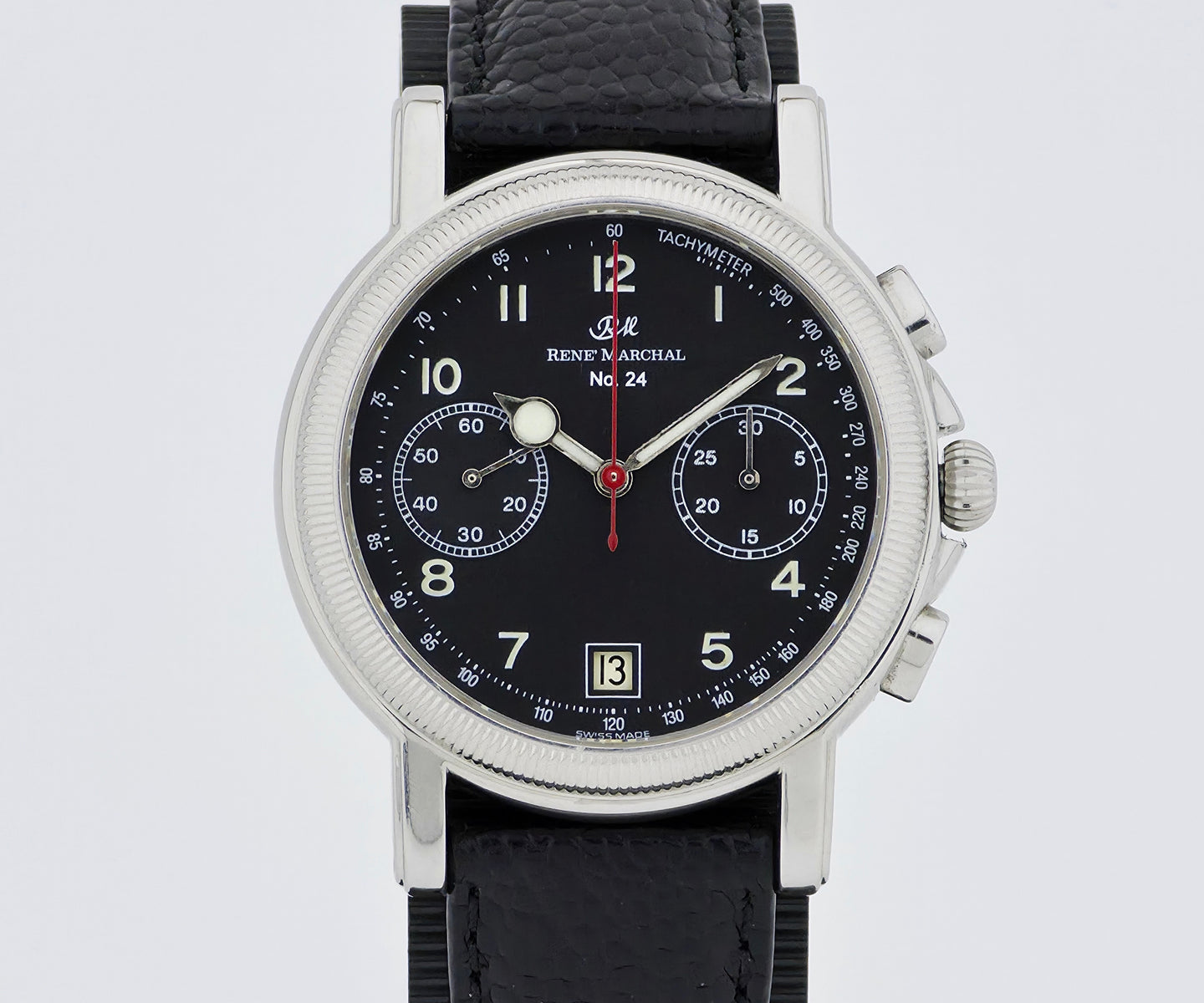 Vintage RENE MARCHAL No.24 Chronograph mechanical Cal.7734 Steel case 38mm