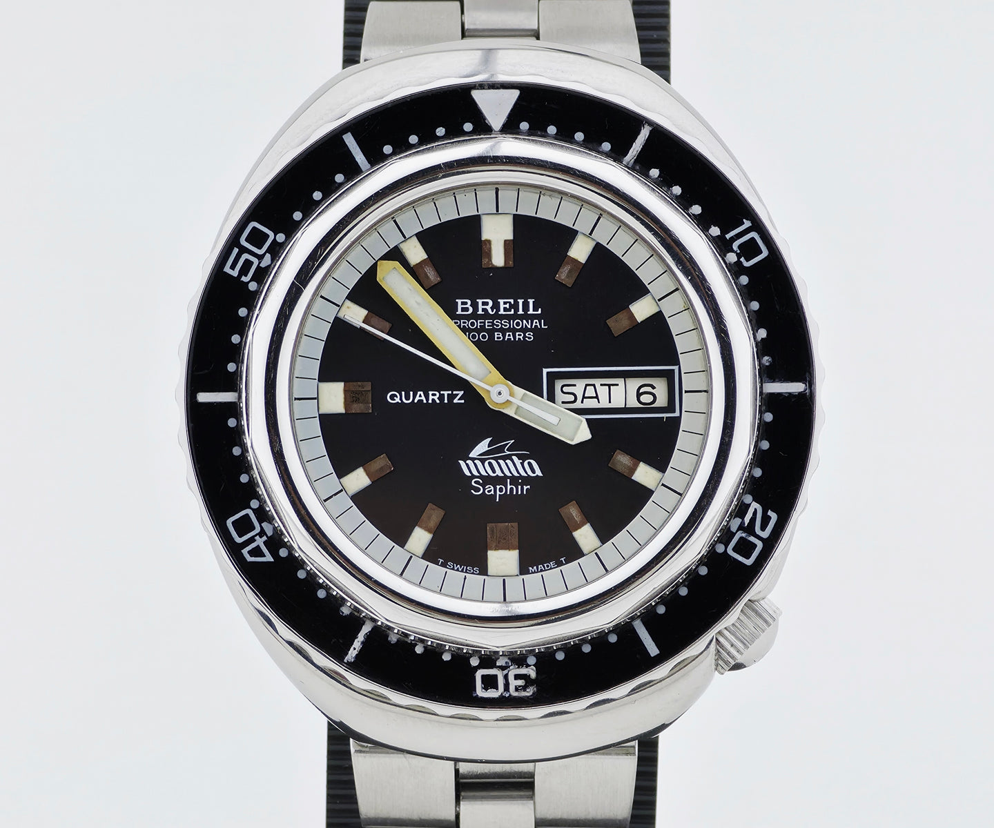 Vintage BREIL MANTA Quartz 1000 meters, Squale-like case 44mm Men's watch