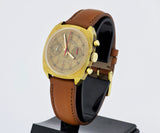Vintage chronograph valjoux 7733 mechanical, Golden dial, Steel & Gold Plated 37mm