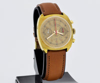 Vintage chronograph valjoux 7733 mechanical, Golden dial, Steel & Gold Plated 37mm