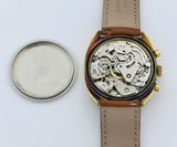 Vintage chronograph valjoux 7733 mechanical, Golden dial, Steel & Gold Plated 37mm
