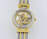 Michel Herbelin Newport Skeleton mechanical, 35mm Steel & Gold plated Ref: 1255