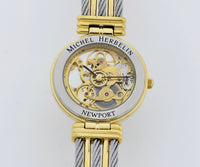 Michel Herbelin Newport Skeleton mechanical, 35mm Steel & Gold plated Ref: 1255