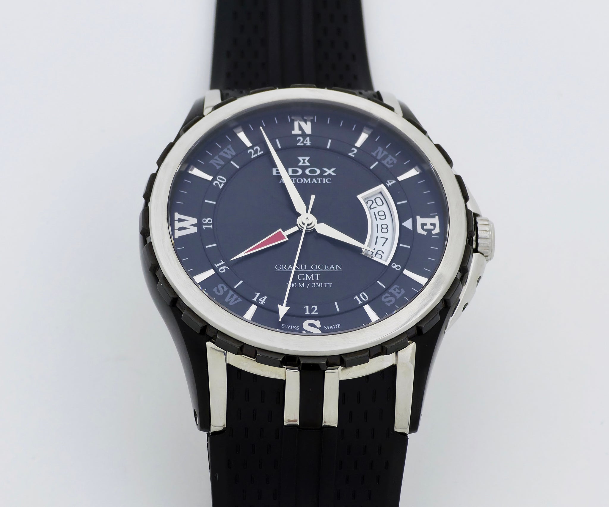 EDOX Grand Ocean GMT Automatic, 45mm Steel Men's Watch Ref: 93004
