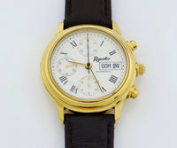Reporter Chronograph automatic Valjoux Cal. 7750 Gold plated case 37mm