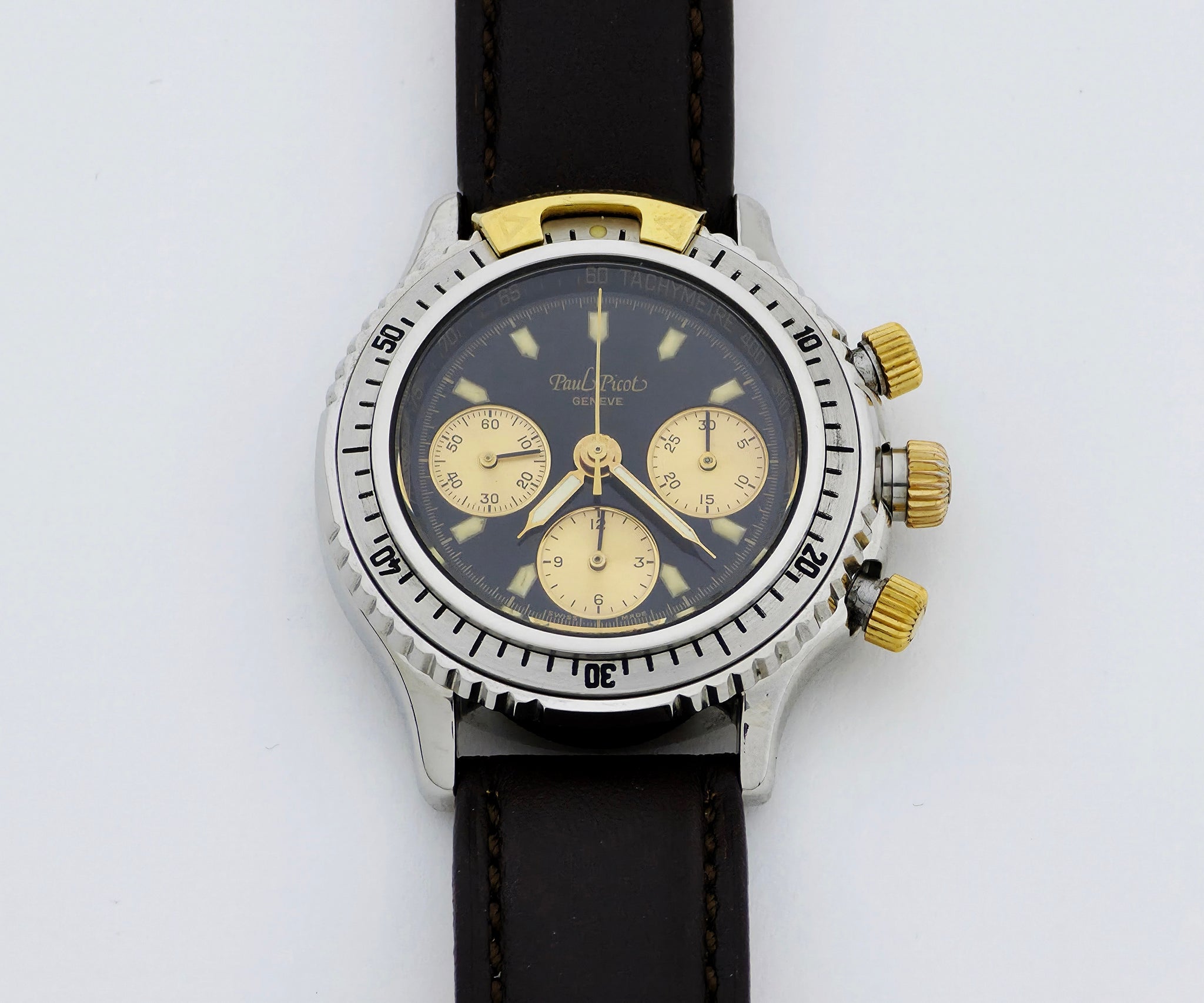 Paul Picot U-Boot Chronograph Mechanical Lemania Cal. 1873 Steel & 18k Gold 35mm