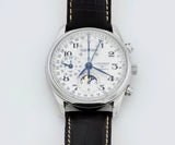 LONGINES master collection GMT chrono full calendar MoonPhase, 40mm Steel L2.673.4