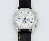 LONGINES master collection GMT chrono full calendar MoonPhase, 40mm Steel L2.673.4
