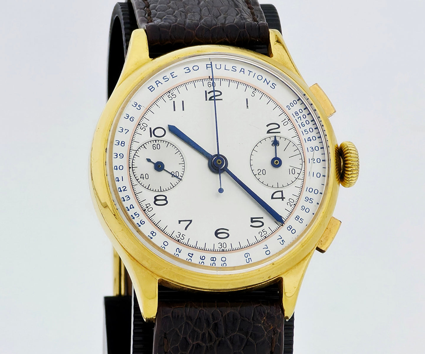 VALJOUX Cal.22 chronograph mechanical BASE 30 PULSATIONS, 36mm Steel & Gold plated