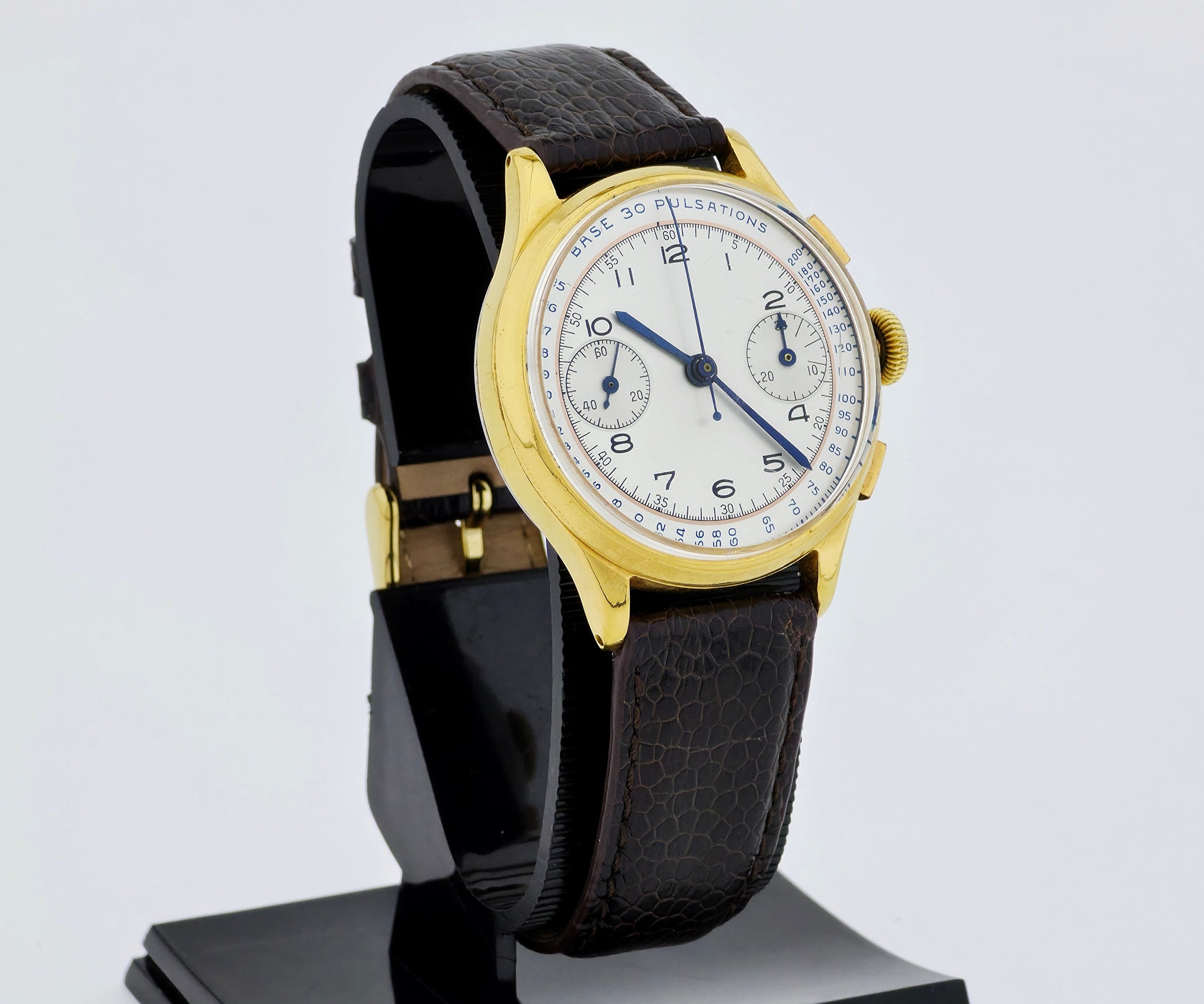 VALJOUX Cal.22 chronograph mechanical BASE 30 PULSATIONS, 36mm Steel & Gold plated