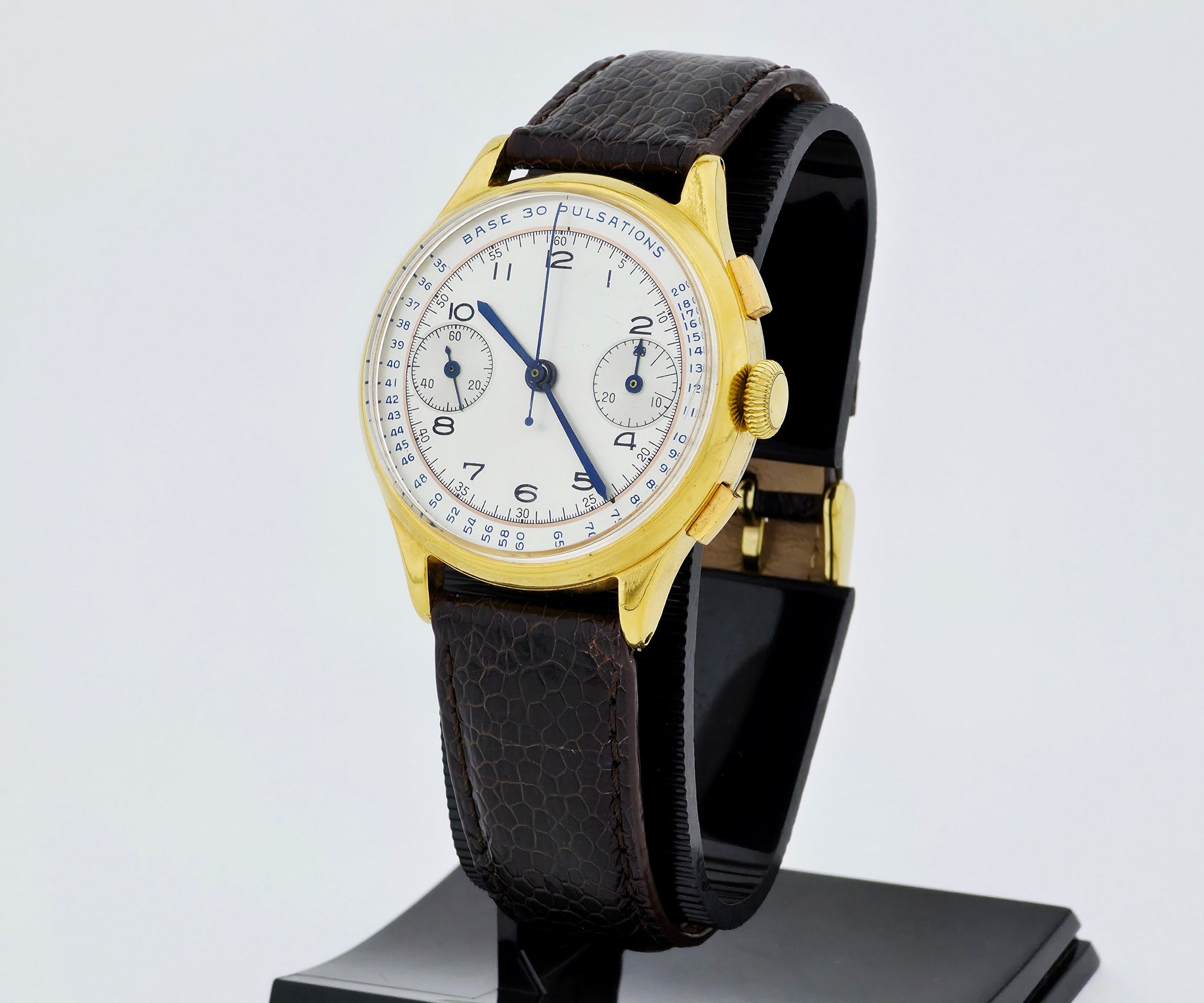 VALJOUX Cal.22 chronograph mechanical BASE 30 PULSATIONS, 36mm Steel & Gold plated