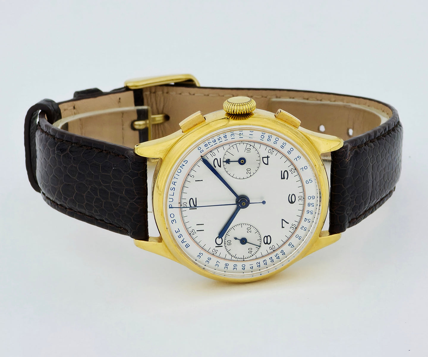 VALJOUX Cal.22 chronograph mechanical BASE 30 PULSATIONS, 36mm Steel & Gold plated