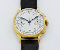 VALJOUX Cal.22 chronograph mechanical BASE 30 PULSATIONS, 36mm Steel & Gold plated