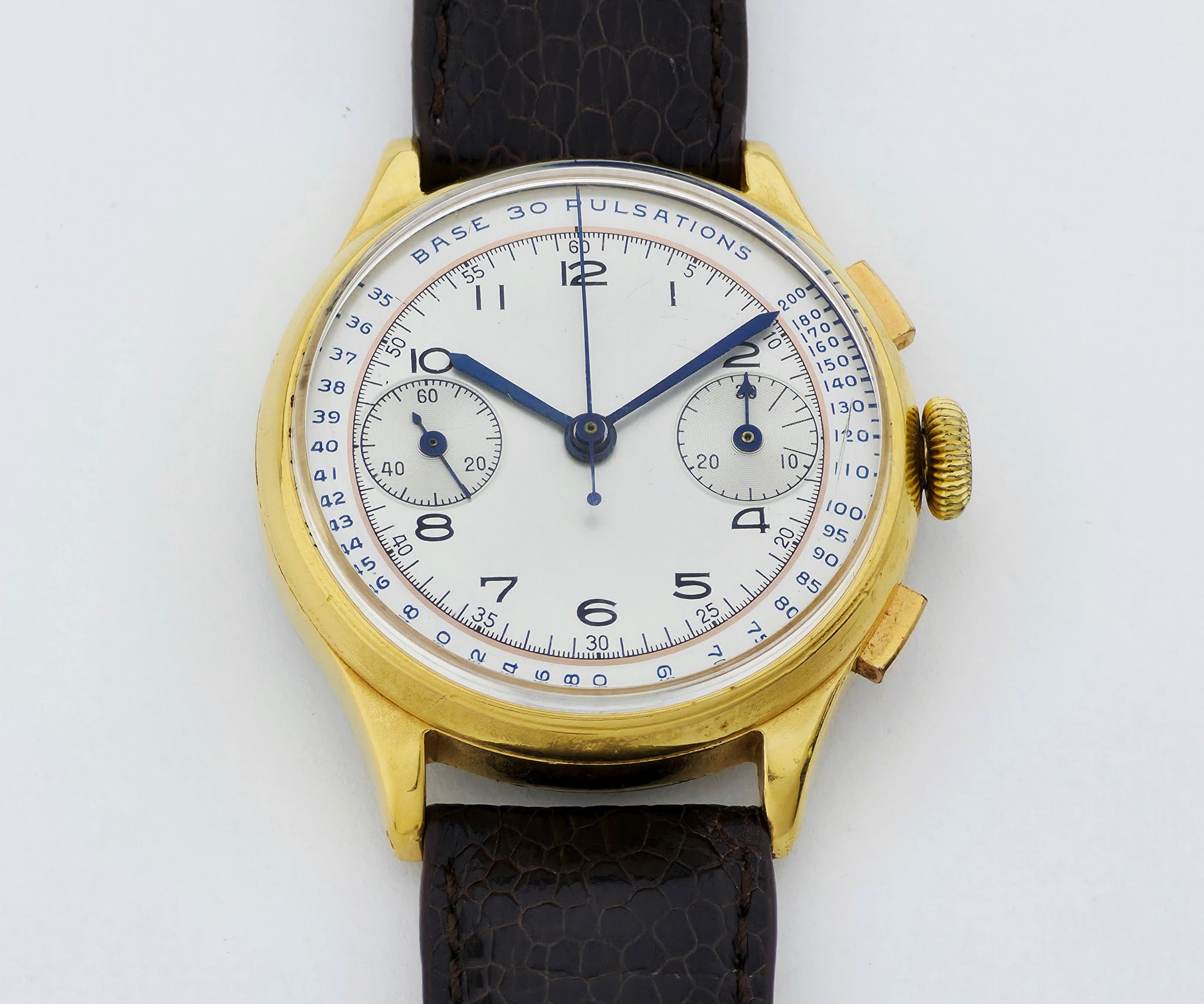 VALJOUX Cal.22 chronograph mechanical BASE 30 PULSATIONS, 36mm Steel & Gold plated