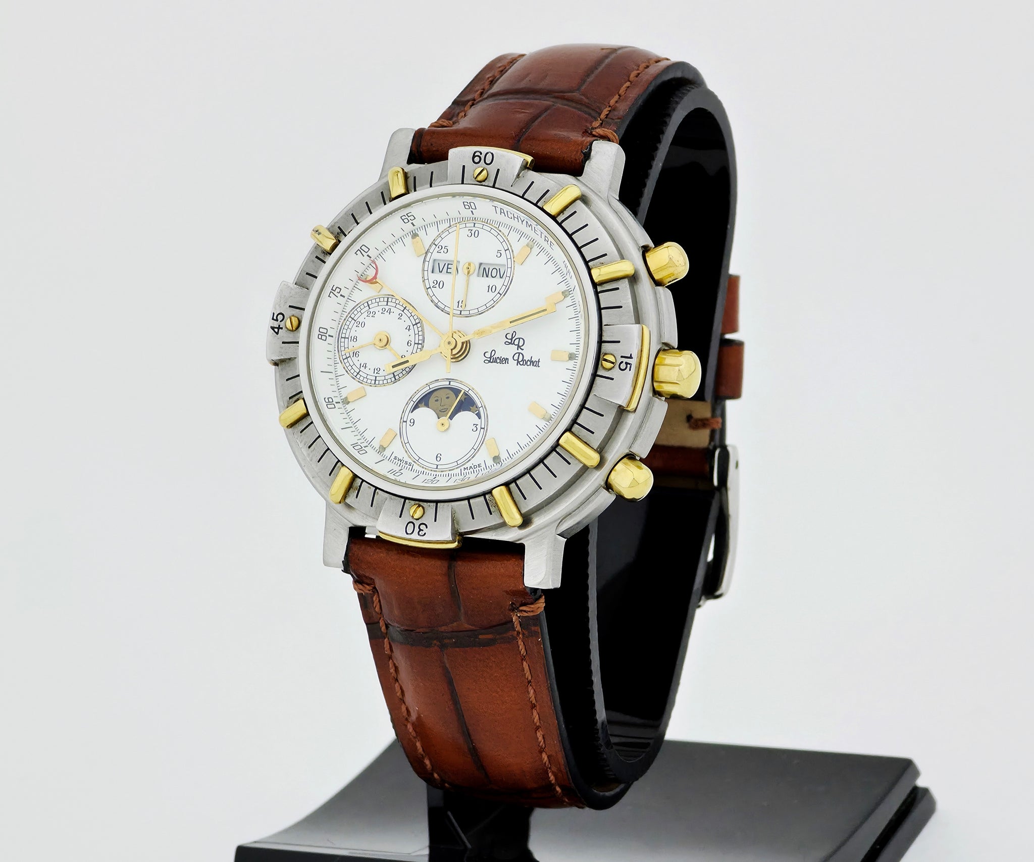 Lucien Rochat chrono automatic 7751 Full calendar, Moonphase. Steel & 18k Gold 42mm