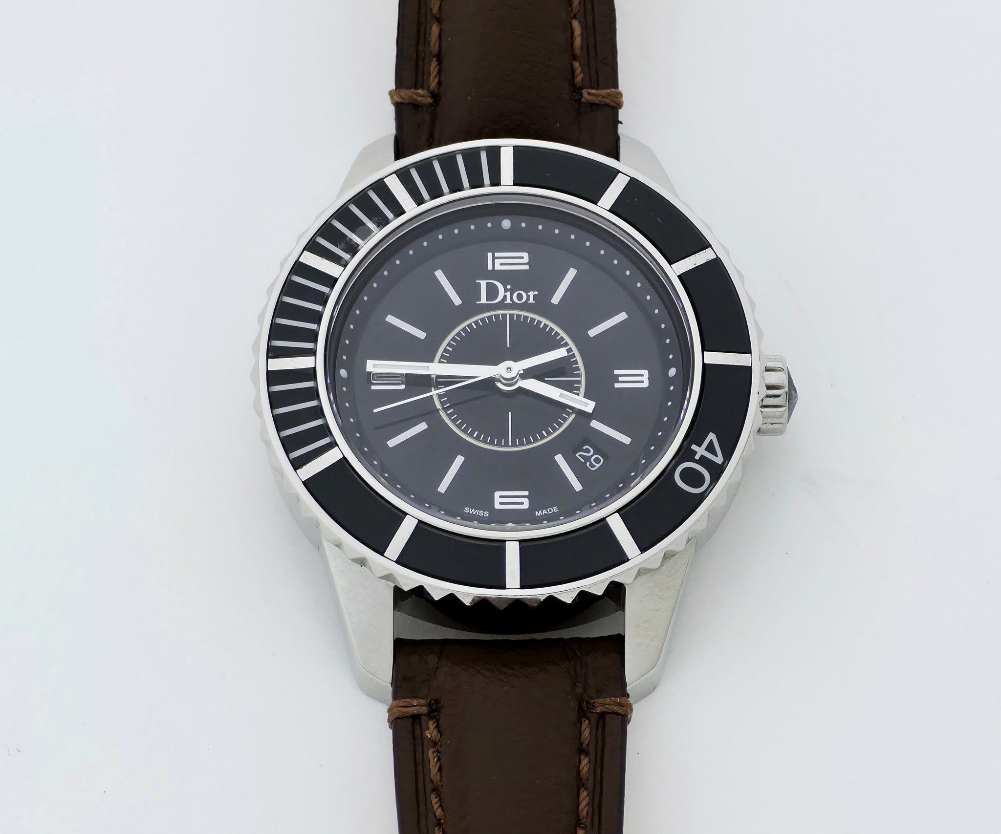 Christian Dior Christal Black Unisex Watch 34mm steel case Ref: CD11311F